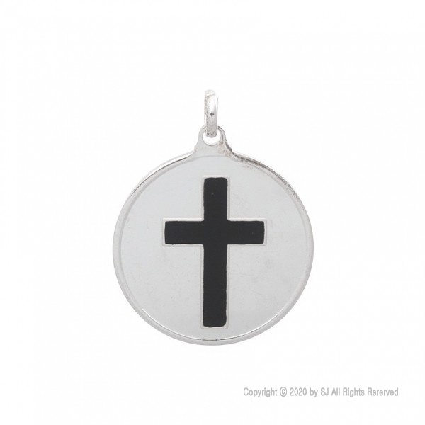 [No.11403] 원형 십자가 메달(에폭시,23mm)