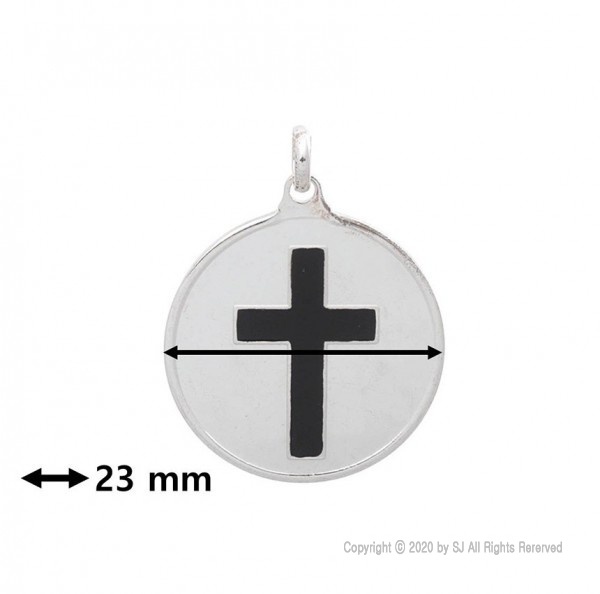 승진실버쇼핑몰,[No.11403] 원형 십자가 메달(에폭시,23mm)