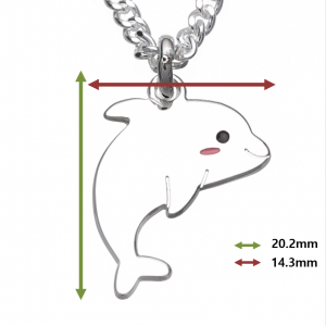 [No.70912-1] 쁘띠돌고래 커브줄 목걸이 (약 38cm+여유3cm)